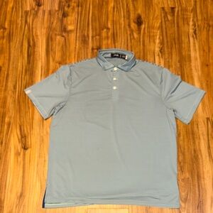 Ralph Lauren RLX Men's large polo shirt Light dark Blue stripe casual business